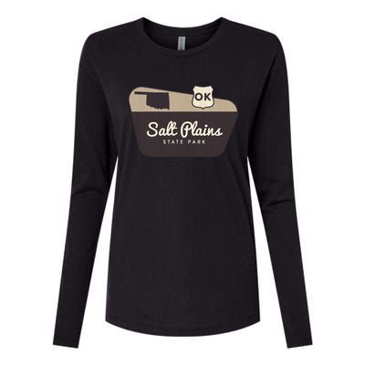 Salt Plains State Park Oklahoma Welcome Sign Vacation Womens Cotton Relaxed Long Sleeve T-Shirt