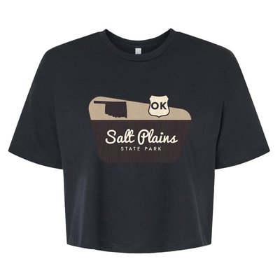 Salt Plains State Park Oklahoma Welcome Sign Vacation Bella+Canvas Jersey Crop Tee