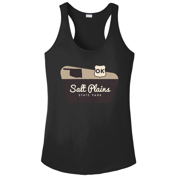 Salt Plains State Park Oklahoma Welcome Sign Vacation Ladies PosiCharge Competitor Racerback Tank