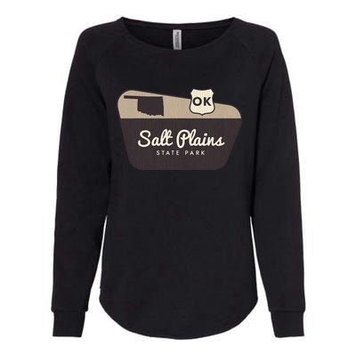 Salt Plains State Park Oklahoma Welcome Sign Vacation Womens California Wash Sweatshirt