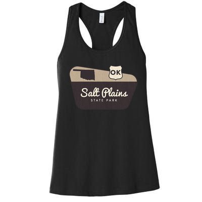 Salt Plains State Park Oklahoma Welcome Sign Vacation Women's Racerback Tank