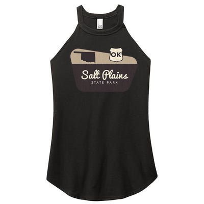 Salt Plains State Park Oklahoma Welcome Sign Vacation Women's Perfect Tri Rocker Tank