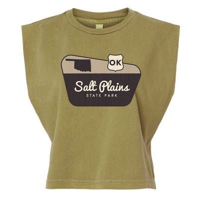 Salt Plains State Park Oklahoma Welcome Sign Vacation Garment-Dyed Women's Muscle Tee