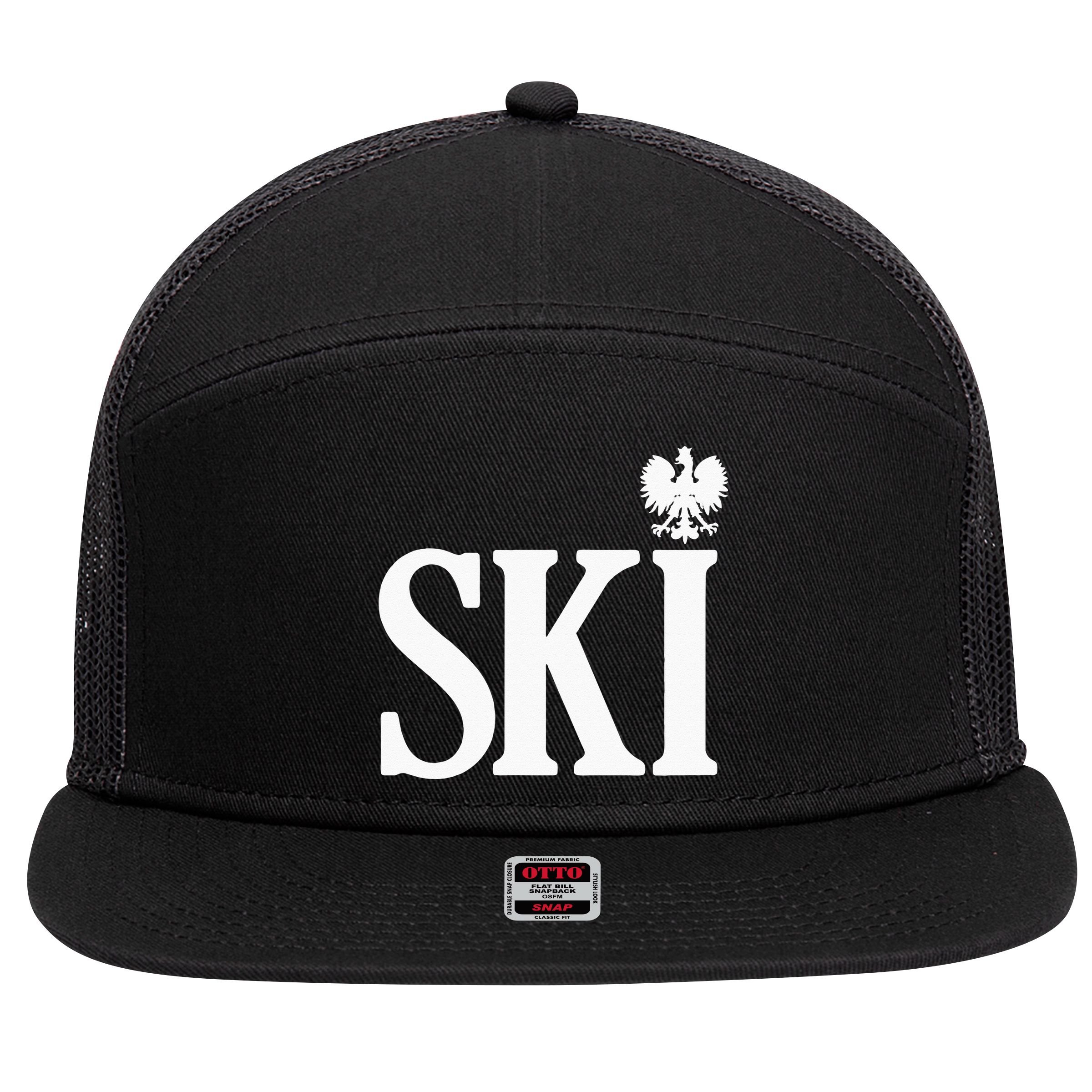 SKI Polish Surnames Ending Polish Eagle Dyngus Day 7 Panel Mesh Trucker Snapback Hat