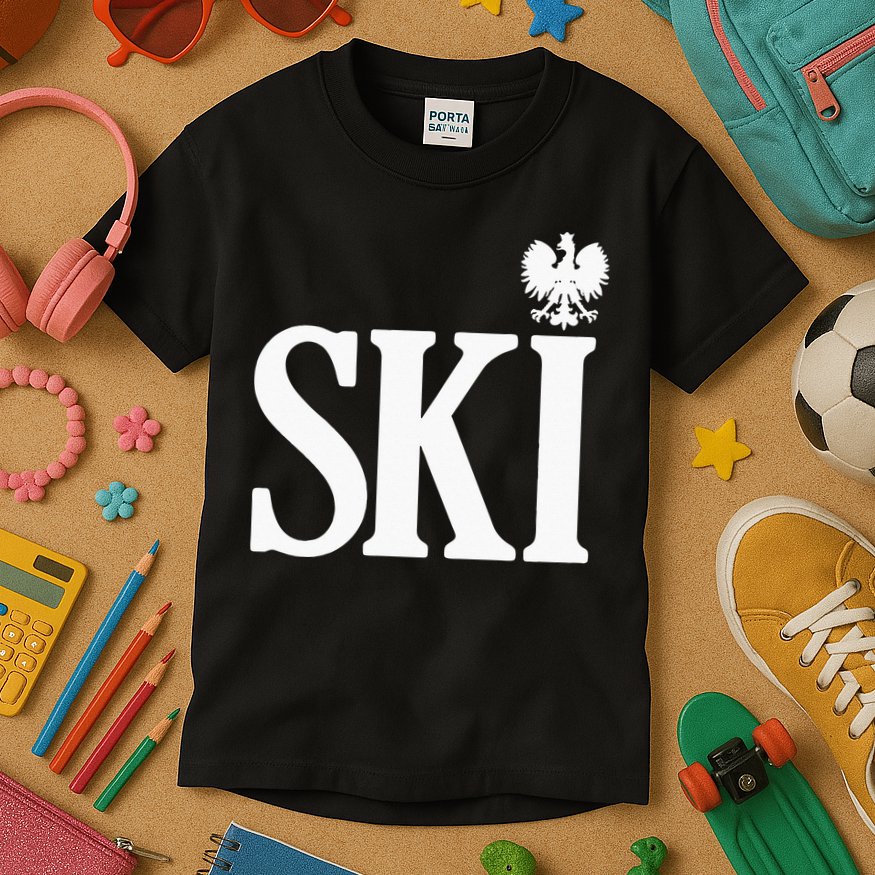 SKI Polish Surnames Ending Polish Eagle Dyngus Day Kids T-Shirt