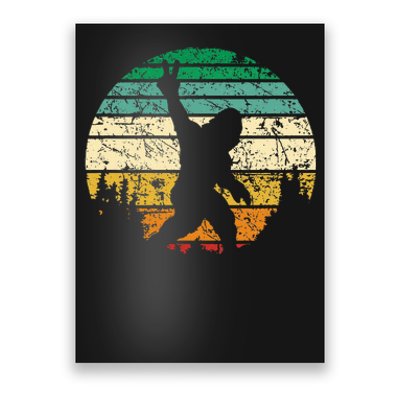 Sasquatch Peace Sign Funny Bigfoot Retro Yeti Grungy Sunset Poster