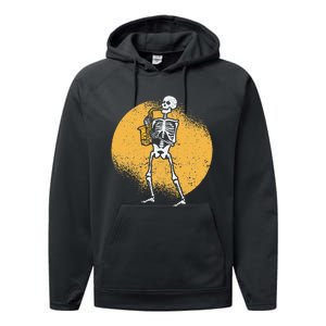 Skeleton Playing Saxophone Jazz Halloween Music Spooky Scary Performance Fleece Hoodie