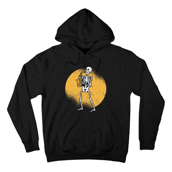 Skeleton Playing Saxophone Jazz Halloween Music Spooky Scary Hoodie