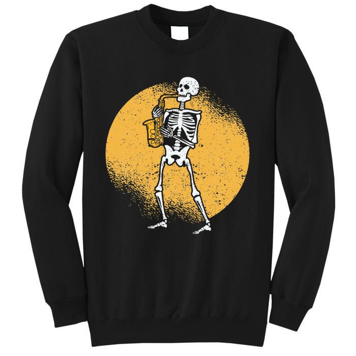 Skeleton Playing Saxophone Jazz Halloween Music Spooky Scary Sweatshirt