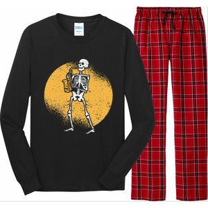 Skeleton Playing Saxophone Jazz Halloween Music Spooky Scary Long Sleeve Pajama Set