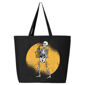 Skeleton Playing Saxophone Jazz Halloween Music Spooky Scary 25L Jumbo Tote