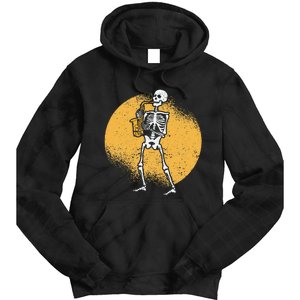 Skeleton Playing Saxophone Jazz Halloween Music Spooky Scary Tie Dye Hoodie