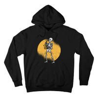 Skeleton Playing Saxophone Jazz Halloween Music Spooky Scary Tall Hoodie