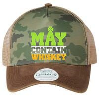 St. Patricks Shamrock Funny Drinking May Contain Whiskey Legacy Tie Dye Trucker Hat