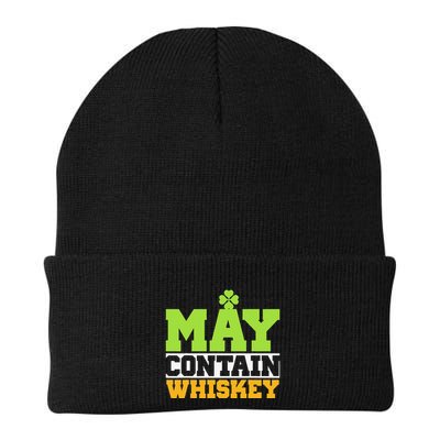 St. Patricks Shamrock Funny Drinking May Contain Whiskey Beanie
