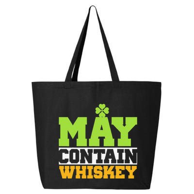 St. Patricks Shamrock Funny Drinking May Contain Whiskey 25L Jumbo Tote