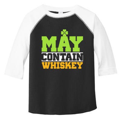 St. Patricks Shamrock Funny Drinking May Contain Whiskey Toddler Fine Jersey T-Shirt