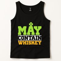 St. Patricks Shamrock Funny Drinking May Contain Whiskey Tank Top