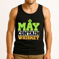 St. Patricks Shamrock Funny Drinking May Contain Whiskey Tank Top