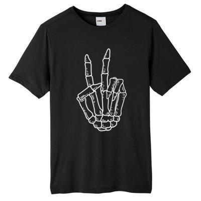 Skeleton Peace Sign Pocket Skeleton Halloween Party Creature Funny Gift Tall Fusion ChromaSoft Performance T-Shirt