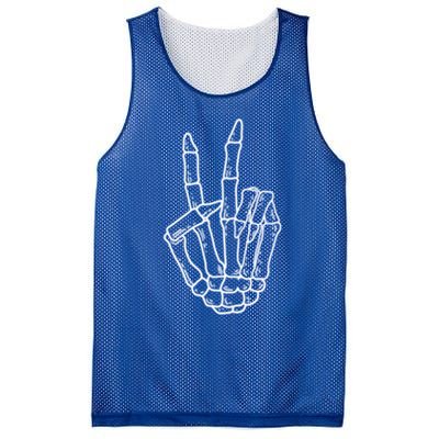 Skeleton Peace Sign Pocket Skeleton Halloween Party Creature Funny Gift Mesh Reversible Basketball Jersey Tank