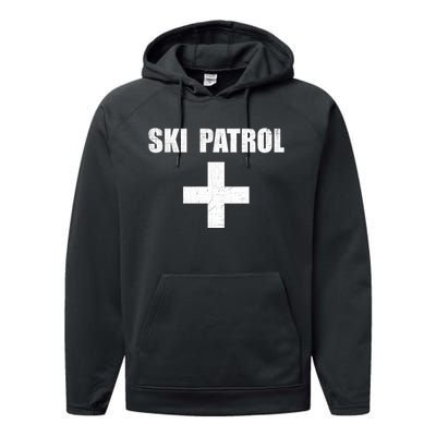 Ski Patrol Skiing First Aid Winter Gift Performance Fleece Hoodie