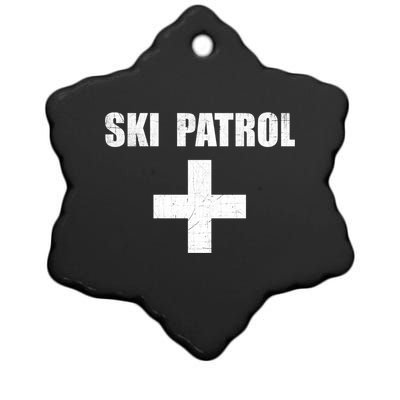 Ski Patrol Skiing First Aid Winter Gift Ceramic Star Ornament