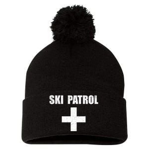 Ski Patrol Skiing First Aid Winter Gift Pom Pom 12in Knit Beanie