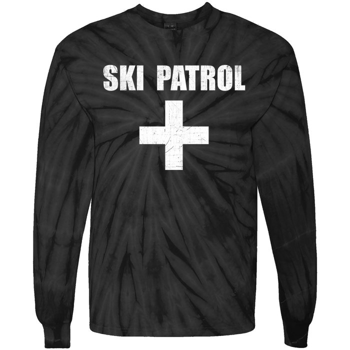 Ski Patrol Skiing First Aid Winter Gift Tie-Dye Long Sleeve Shirt