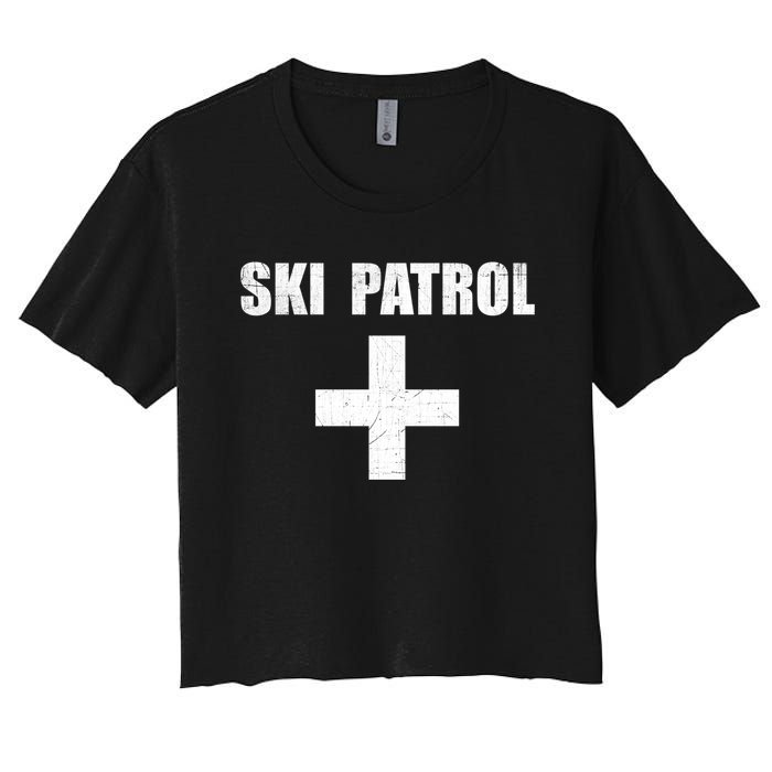 Ski Patrol Skiing First Aid Winter Gift Women's Crop Top Tee