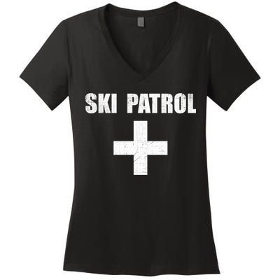 Ski Patrol Skiing First Aid Winter Gift Women's V-Neck T-Shirt