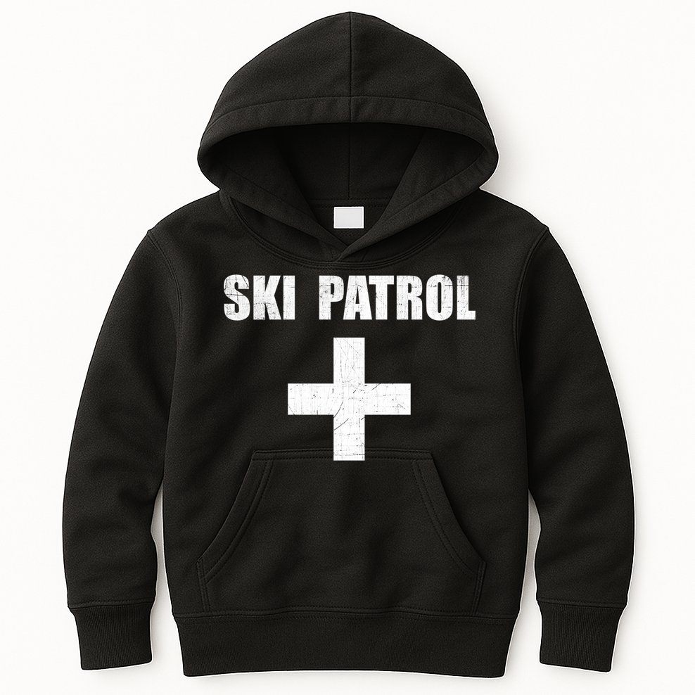 Ski Patrol Skiing First Aid Winter Gift Kids Hoodie