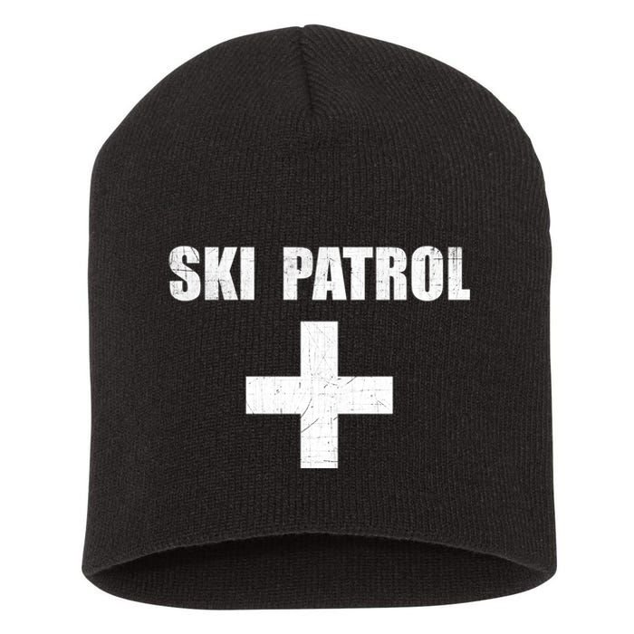 Ski Patrol Skiing First Aid Winter Gift Short Acrylic Beanie