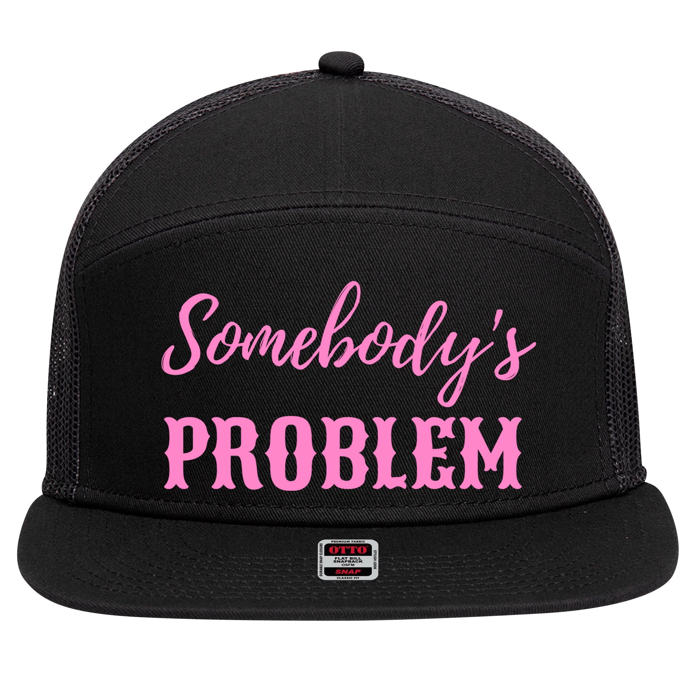 SomebodyS Problem 7 Panel Mesh Trucker Snapback Hat