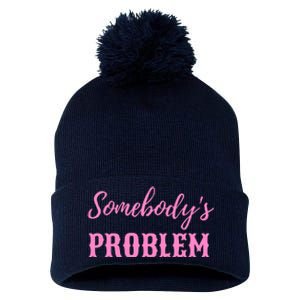 SomebodyS Problem Pom Pom 12in Knit Beanie