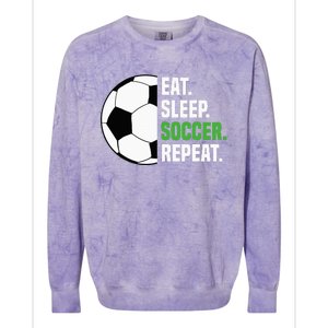 Soccer Player Soccer Lover Eat Sleep Soccer Repeat Colorblast Crewneck Sweatshirt