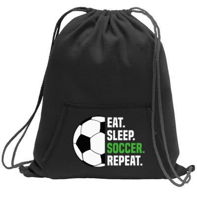 Soccer Player Soccer Lover Eat Sleep Soccer Repeat Sweatshirt Cinch Pack Bag