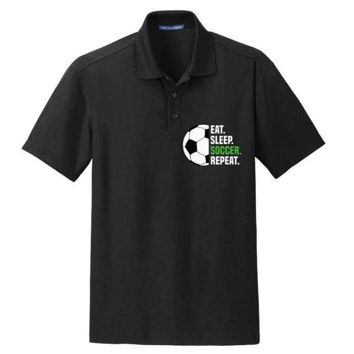 Soccer Player Soccer Lover Eat Sleep Soccer Repeat Dry Zone Grid Polo