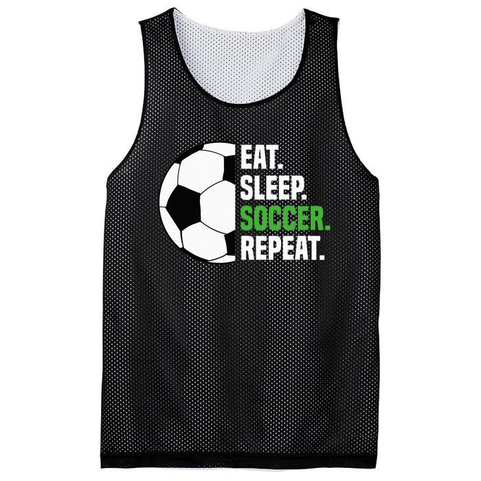 Soccer Player Soccer Lover Eat Sleep Soccer Repeat Mesh Reversible Basketball Jersey Tank