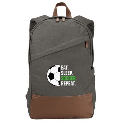 Soccer Player Soccer Lover Eat Sleep Soccer Repeat Cotton Canvas Backpack