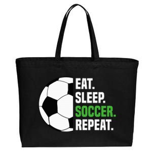 Soccer Player Soccer Lover Eat Sleep Soccer Repeat Cotton Canvas Jumbo Tote