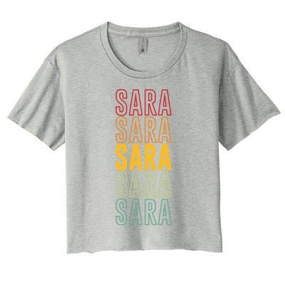 Sara Pride Sara Funny Gift Women's Crop Top Tee