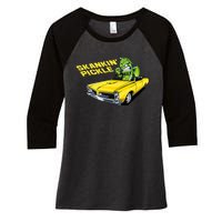 Skankin Pickle Women's Tri-Blend 3/4-Sleeve Raglan Shirt