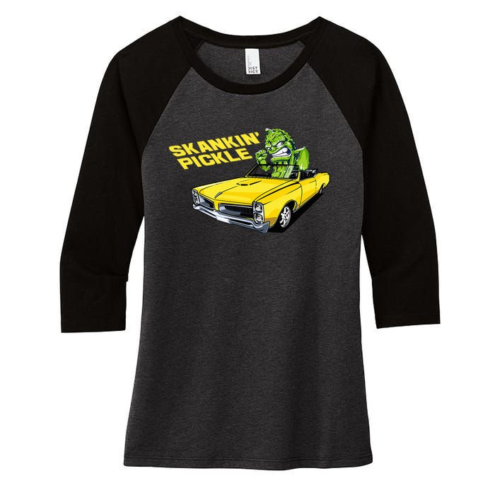 Skankin Pickle Women's Tri-Blend 3/4-Sleeve Raglan Shirt