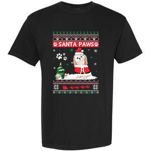 Santa Paws Shih Tzu Merry Christmas Dog Funny Xmas Meaningful Gift Garment-Dyed Heavyweight T-Shirt