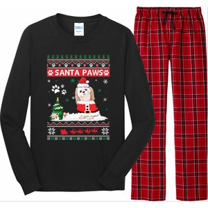 Santa Paws Shih Tzu Merry Christmas Dog Funny Xmas Meaningful Gift Long Sleeve Pajama Set