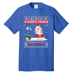 Santa Paws Shih Tzu Merry Christmas Dog Funny Xmas Meaningful Gift Tall T-Shirt