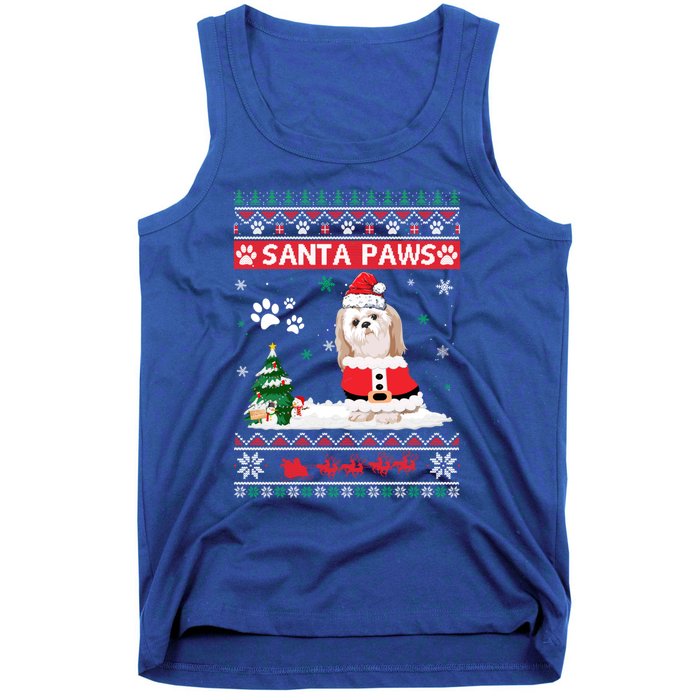 Santa Paws Shih Tzu Merry Christmas Dog Funny Xmas Meaningful Gift Tank Top