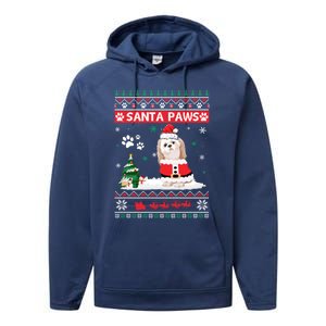 Santa Paws Shih Tzu Merry Christmas Dog Funny Xmas Meaningful Gift Performance Fleece Hoodie