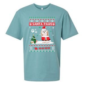 Santa Paws Shih Tzu Merry Christmas Dog Funny Xmas Meaningful Gift Sueded Cloud Jersey T-Shirt